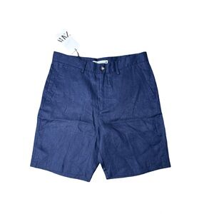 ZARA Men’s Navy Linen Shorts Size M NWT Lightweight Resortwear Summer Essential